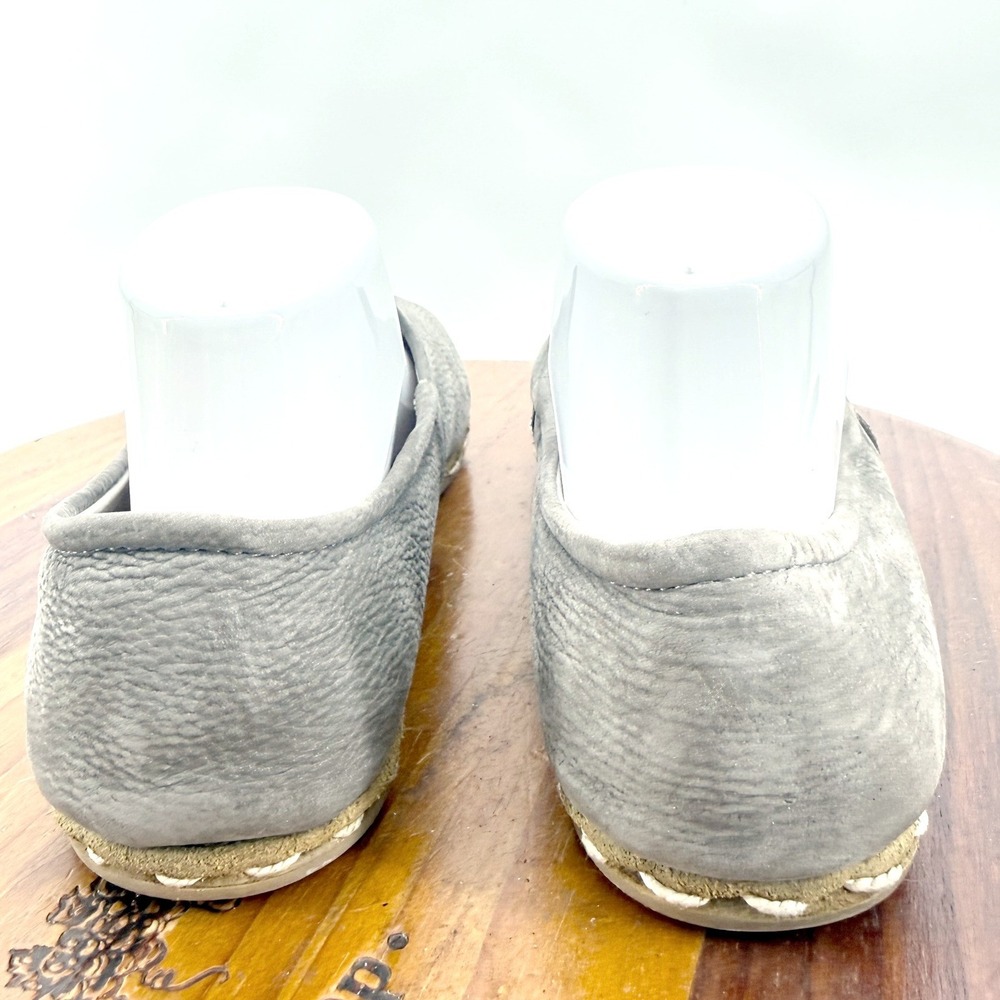 Sabah Slip On Loafers Womens 9 EU 40 Grey Pebbled Leather Handmade Turkey Indie - Picture 6 of 7